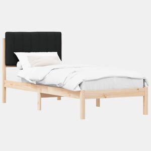 Estrutura de cama de solteiro para adultos com Cabeceira Estofada Preto 75 x 190 cm