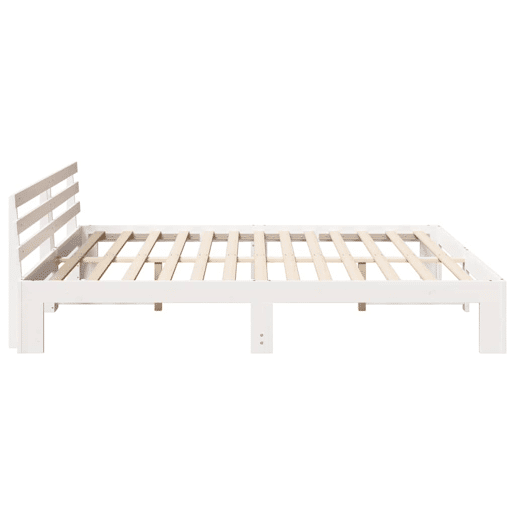 Estrutura de cama de casal com cabeceira king size - Branco 200 x 200 cm
