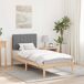 Estructura de cama simple para adultos 80x195 Estructura de cama simple para adultos 80x195 Blanco/ Gris Claro