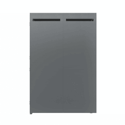 Caixa para caixotes do lixo 4 unidades - com teto de plantas, 120-240 litros - porta cinzenta com aspeto de madeira