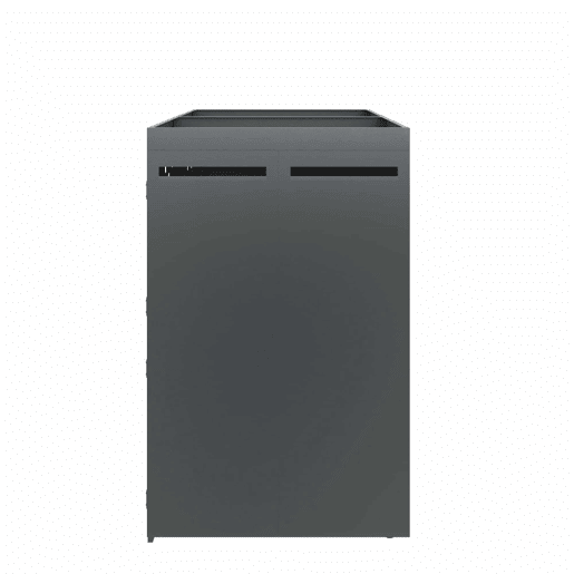 Caixa para caixotes do lixo 2 unidades 120-240 L - Com teto de plantas, porta com efeito de madeira, opção de ampliação - Cinza e Natural