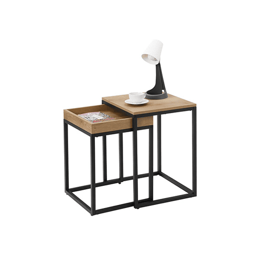 CONJUNTO DE MESA DE CAFÉ 2 peças, castanho melpreto