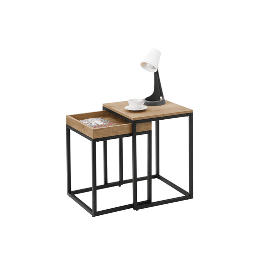 CONJUNTO DE MESA DE CAFÉ 2 peças, castanho melpreto