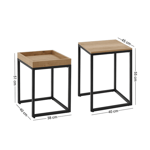 CONJUNTO DE MESA DE CAFÉ 2 peças, castanho melpreto