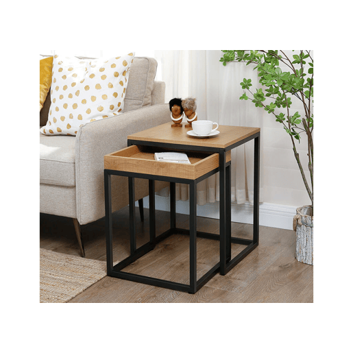 CONJUNTO DE MESA DE CAFÉ 2 peças, castanho melpreto