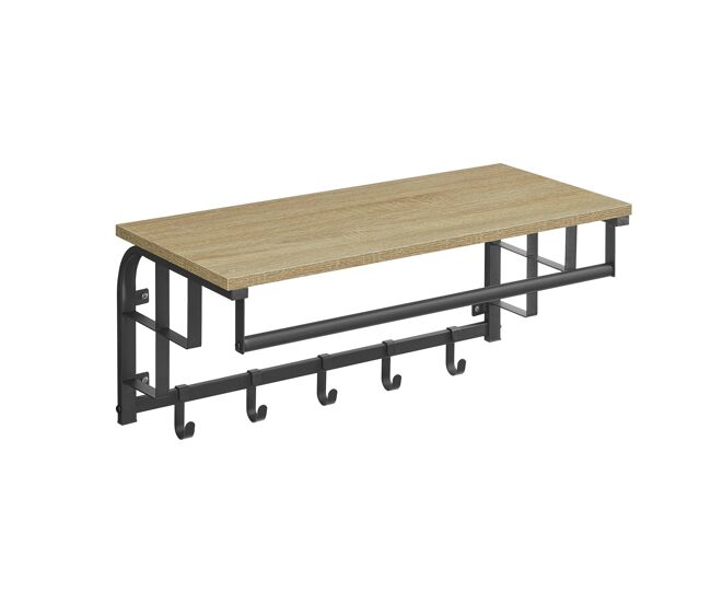 Portapared con perchas de 66 cm, roble de sonoma/negro