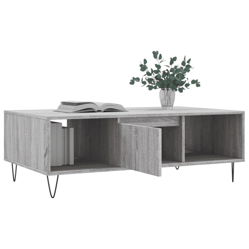 Mesa de Centro, Mesa baixa, 104x60x35 cm derivados madeira cinzento sonoma