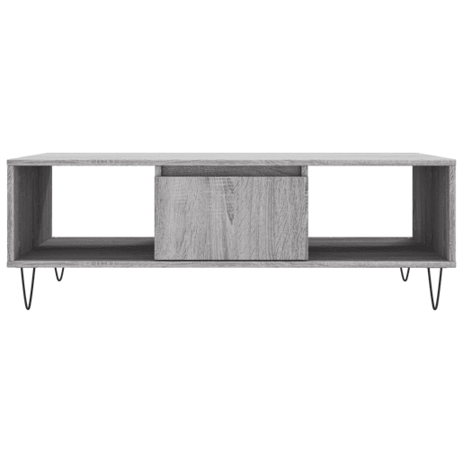 Mesa de Centro, Mesa baixa, 104x60x35 cm derivados madeira cinzento sonoma