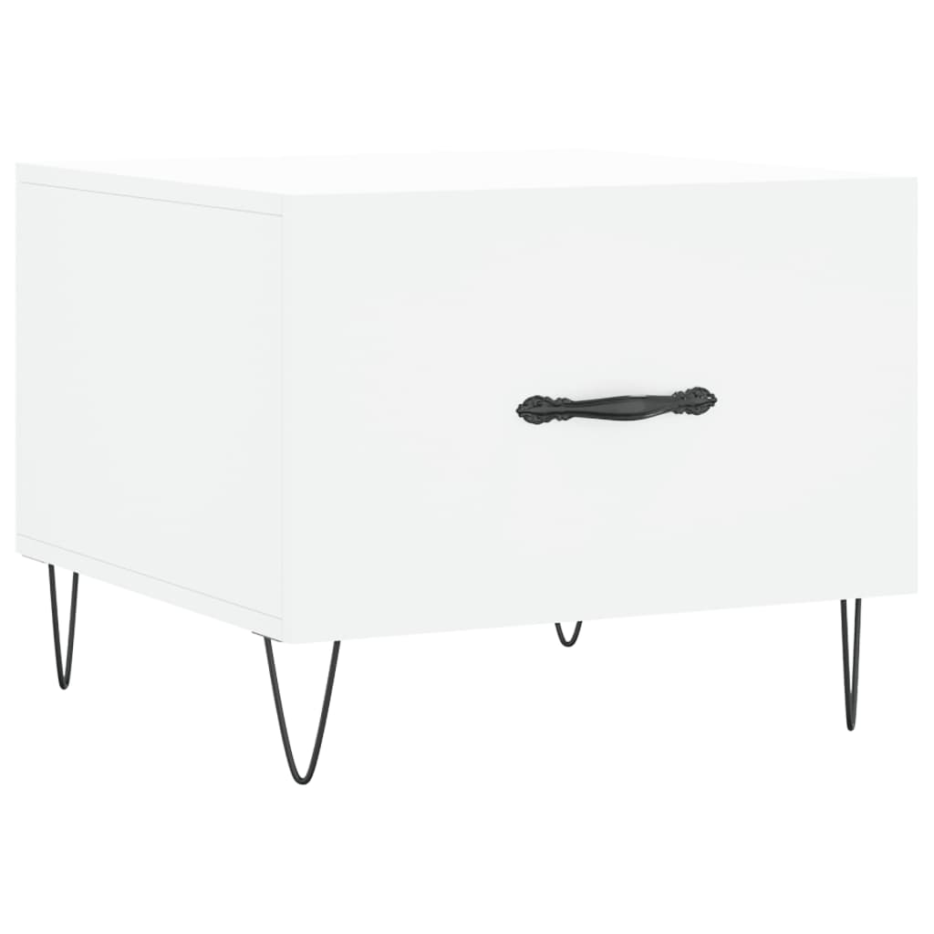 Mesa de café - mesa de centro madera de ingeniería blanca 50x50x40 cm