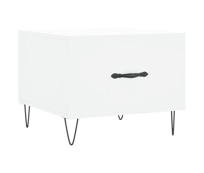 Mesa de café - mesa de centro madera de ingeniería blanca 50x50x40 cm