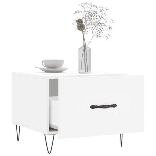 Mesa de Centro, Mesa baixa, 50x50x40 cm derivados de madeira branco
