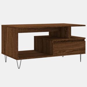 Mesa de Centro, Mesa baixa, 90x49x45 cm derivados de madeira carvalho castanho