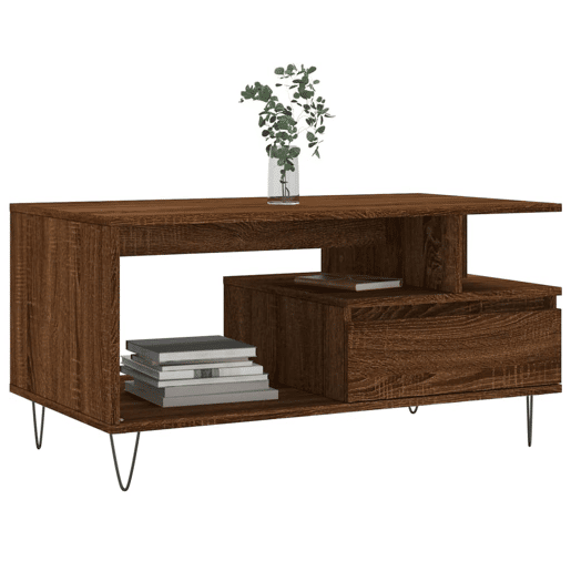 Mesa de Centro, Mesa baixa, 90x49x45 cm derivados de madeira carvalho castanho Mesa de Centro, Mesa baixa, 90x49x45 cm derivados de madeira carvalho castanho
