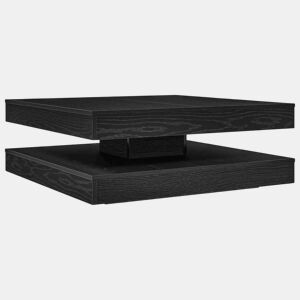 Mesa de Centro, Mesa baixa, giratória 360 graus carvalho preto 90x90x34,5 cm
