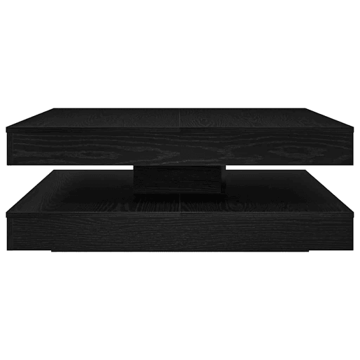 Mesa de Centro, Mesa baixa, giratória 360 graus carvalho preto 90x90x34,5 cm