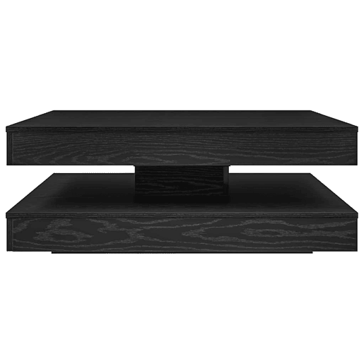 Mesa de Centro, Mesa baixa, giratória 360 graus carvalho preto 90x90x34,5 cm