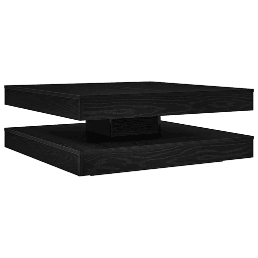 Mesa de Centro, Mesa baixa, giratória 360 graus carvalho preto 90x90x34,5 cm
