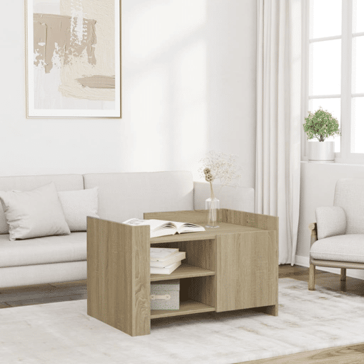 Mesa de Centro, Mesa baixa, 80x50x50 cm derivados de madeira carvalho sonoma