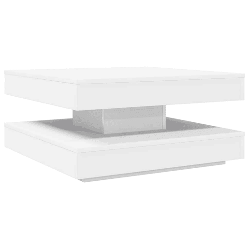 Mesa de Centro, Mesa baixa, rotativa a 360 graus 70x70x34,5 cm branco