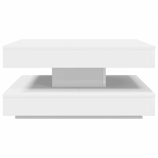 Mesa de Centro, Mesa baixa, rotativa a 360 graus 70x70x34,5 cm branco