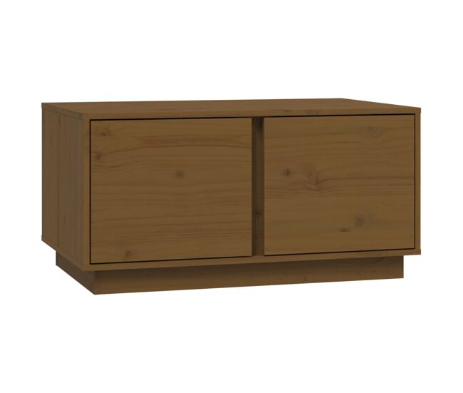 Mesa de café - mesa de centro madera maciza de pino marrón miel 80x50x40 cm