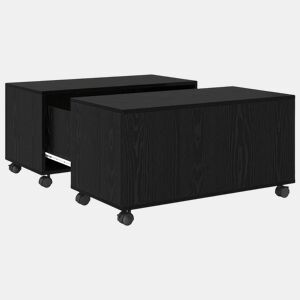 Mesa de Centro, Mesa baixa, com gaveta Carvalho Preto 75 x 75 x 38 cm