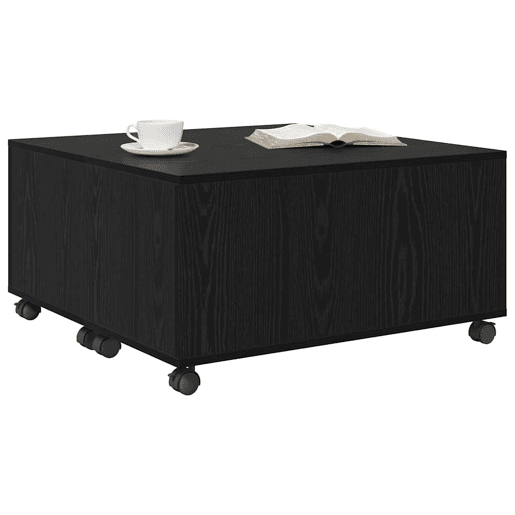 Mesa de Centro, Mesa baixa, com gaveta Carvalho Preto 75 x 75 x 38 cm