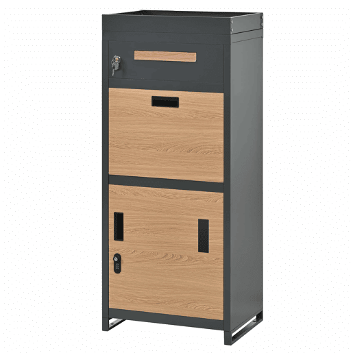 Caixa de correio para encomendas - Com fechadura de combinação, caixa de correio exterior com floreira, armazenamento seguro para encomendas e cartas - Cinza Caixa de correio para encomendas - Com fechadura de combinação, caixa de correio exterior com floreira, armazenamento seguro para encomendas e cartas - Cinza