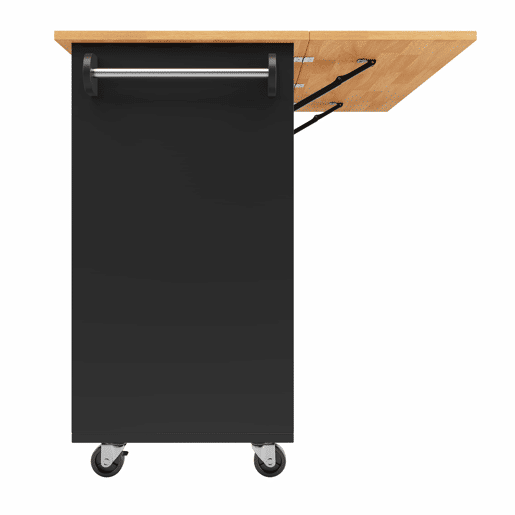 Ilha de cozinha moderna 122x74,5x91,5 cm - Carrinho de cozinha com rodas, 8 gavetas, prateleira para especiarias - Preto