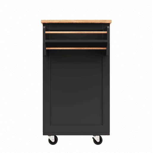 Ilha de cozinha moderna 102x45x92 cm - Móvel de cozinha, carrinho de buffet, mesa de jantar multifuncional com arrumação - Preto