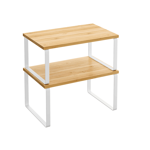 SUPORTE DE PRATELEIRAS PARA A MESA 2 peças, brancobambu