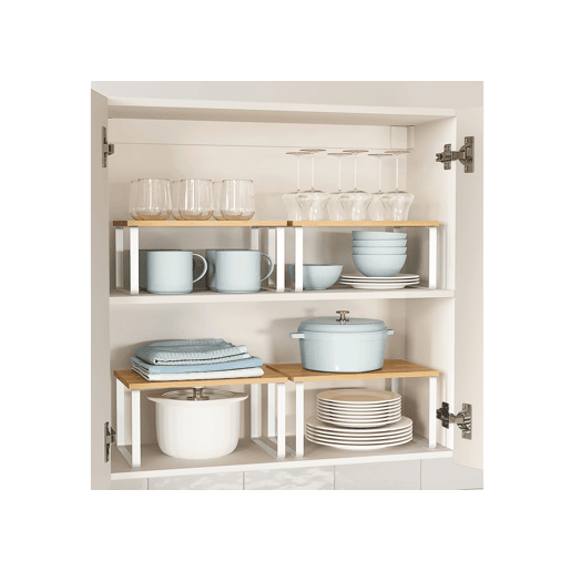 SUPORTE DE PRATELEIRAS PARA A MESA 2 peças, brancobambu