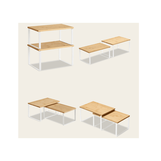 SUPORTE DE PRATELEIRAS PARA A MESA 2 peças, brancobambu