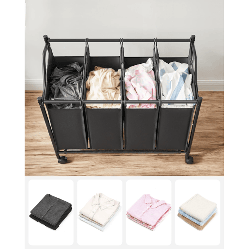 Cesto da roupa suja 4x35l, preto Cesto da roupa suja 4x35l, preto