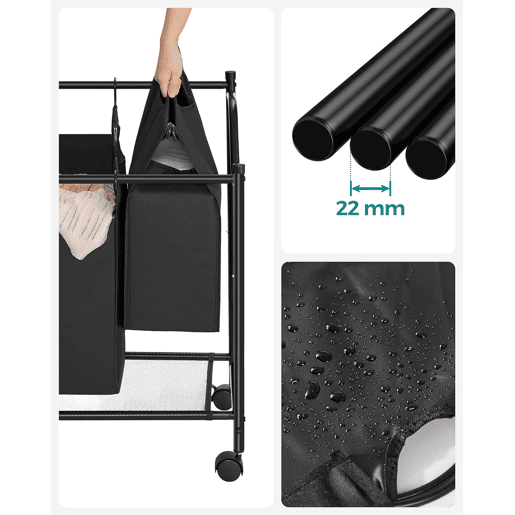 Cesto da roupa suja 4x35l, preto Cesto da roupa suja 4x35l, preto
