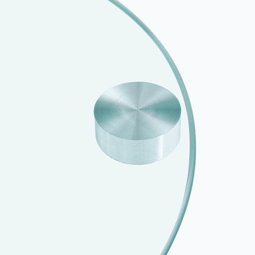 Mesa redonda com tampo giratório - Vidro 6138 cm - Design prático - Transparente