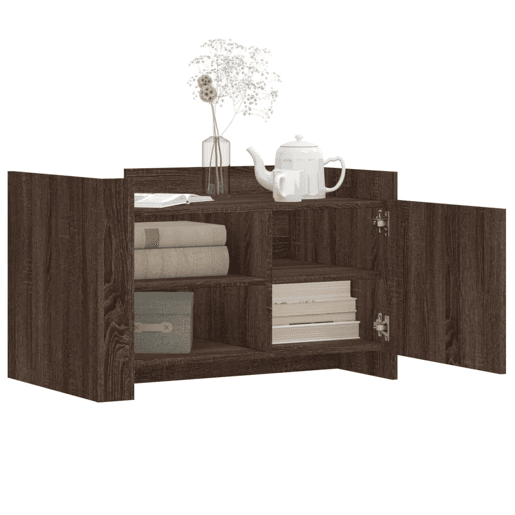 Mesa de Centro, Mesa baixa, 80x50x50 cm derivados madeira carvalho castanho