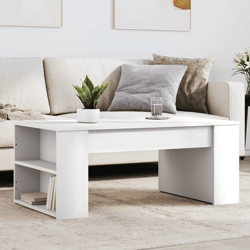 Mesa de Centro, Mesa baixa, 102x55x42 cm derivados de madeira branco Mesa de Centro, Mesa baixa, 102x55x42 cm derivados de madeira branco