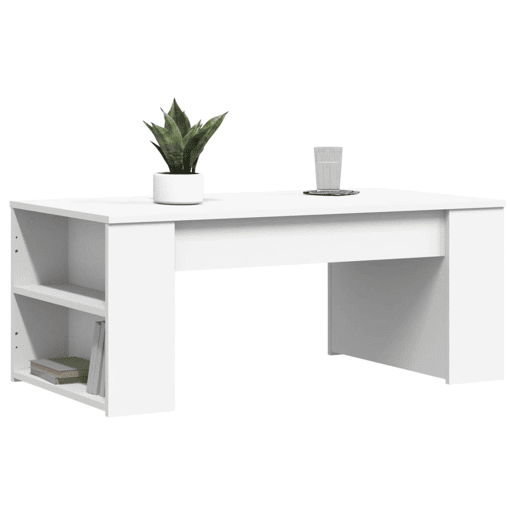 Mesa de Centro, Mesa baixa, 102x55x42 cm derivados de madeira branco Mesa de Centro, Mesa baixa, 102x55x42 cm derivados de madeira branco