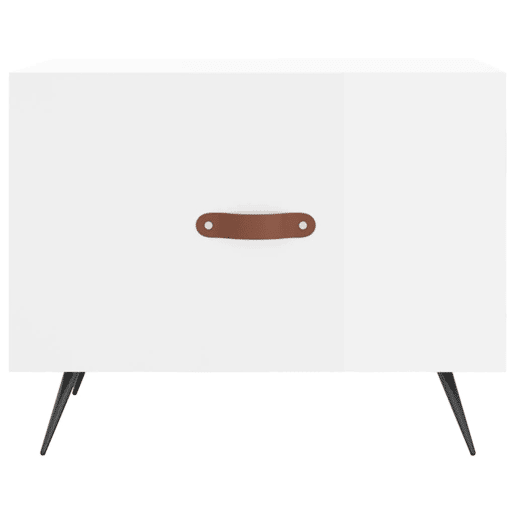 Mesa de Centro, Mesa baixa, 50x50x40 cm madeira processada branco brilhante