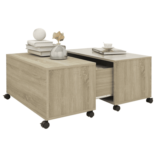 Mesa de Centro, Mesa baixa, 75x75x38 cm contraplacado carvalho sonoma