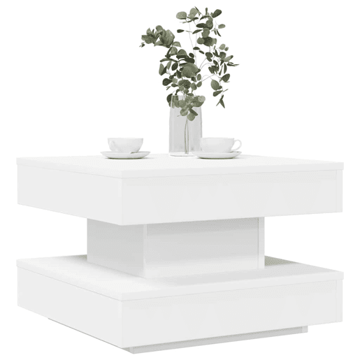 Mesa de Centro, Mesa baixa, rotativa a 360 graus 50x50x34,5 cm branco