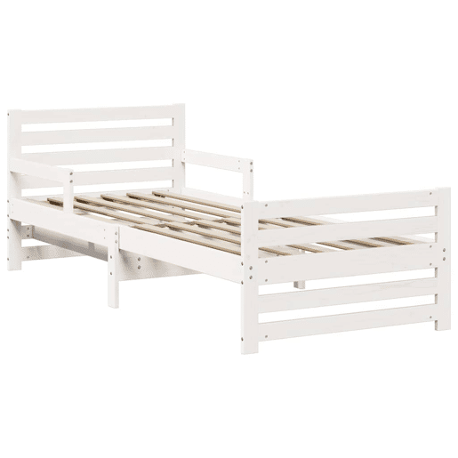 Estrutura de cama de solteiro para adultos - Branco 80 x 200 cm Madeira processada