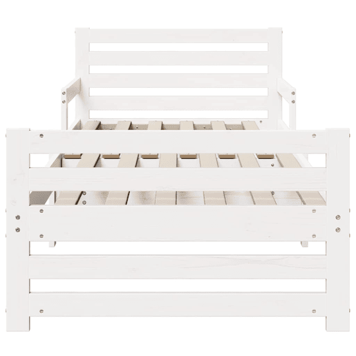 Estrutura de cama de solteiro para adultos - Branco 80 x 200 cm Madeira processada