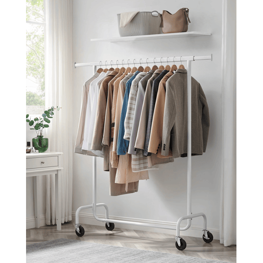 CABIDE DE ROUPA COM RODAS, branco