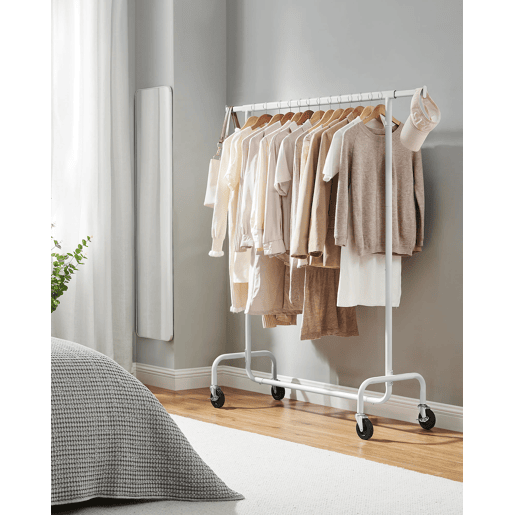 CABIDE DE ROUPA COM RODAS, branco