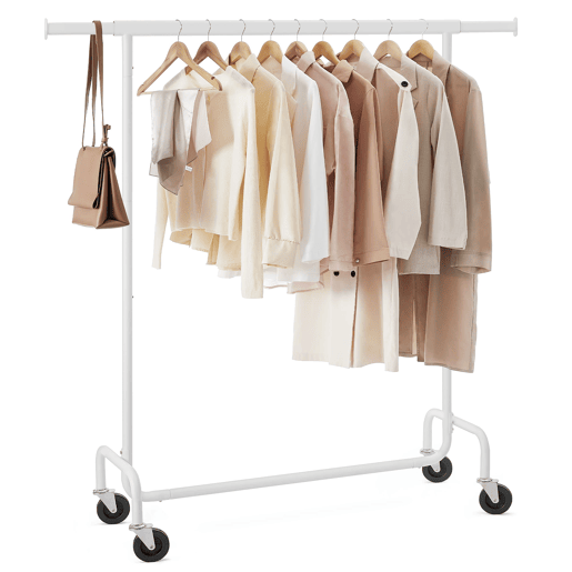 CABIDE DE ROUPA COM RODAS, branco