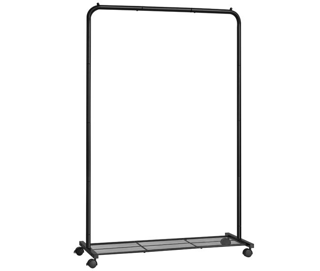 Perchero de ropa sobre ruedas, negro