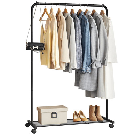 CABIDE DE ROUPA COM RODAS, PRETO CABIDE DE ROUPA COM RODAS, PRETO