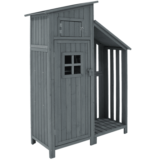 Casinha de jardim 124x46x174 cm - Para jardins pequenos - Cinza
